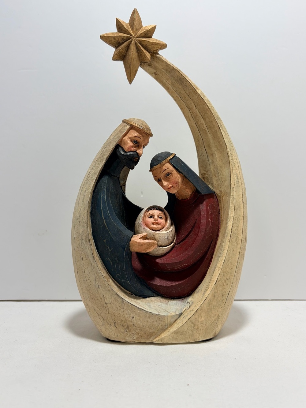 Resin Nativity Holy Family Decorative Statue Mary Joseph Baby Jesus